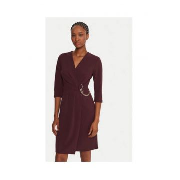 Rochie cocktail  maro - material sintetic - Maro