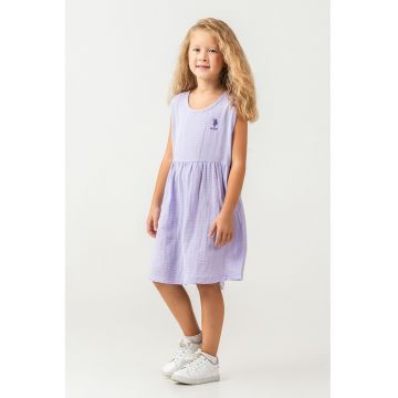 Rochie cu broderie logo discreta Muslin - Lila