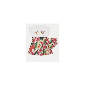 Rochie cu imprimeu floral si pantalonasi