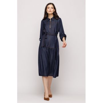 Rochie dama din denim cu cordon