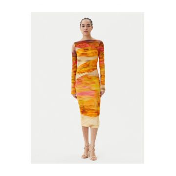 Rochie de cocktail dama  colorata - fabricatie de calitate