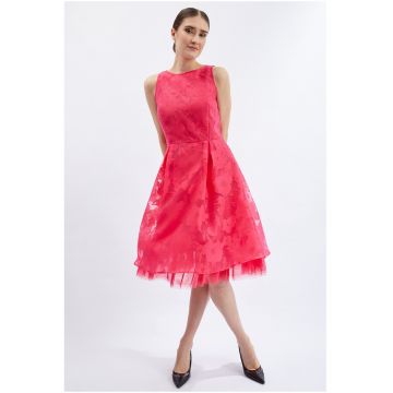 Rochie de dantela cu tul - Roz aprins