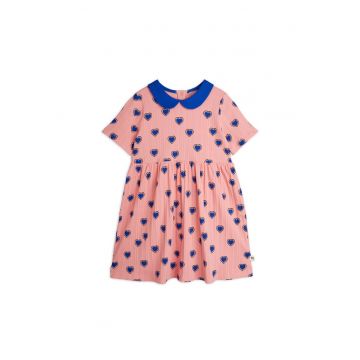 Rochie de zi fete -  Roz/Albastru - Inima