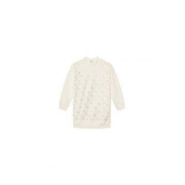 Rochie din amestec de bumbac cu aplicatii din strasuri