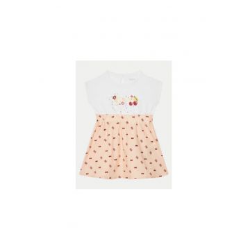 Rochie din amestec de bumbac organic cu imprimeu