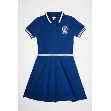 Rochie evazata cu detaliu logo - Albastru inchis