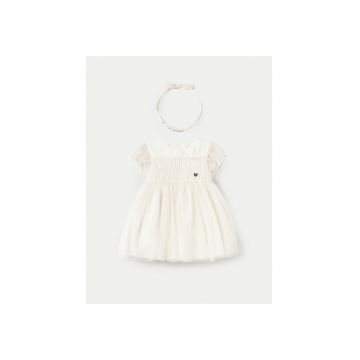 Rochie fete  1902 - Poliester - 4 ani - Ecru