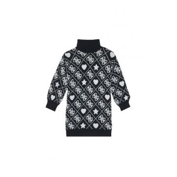 Rochie fete -  Tricot - Negru - Maneca lunga
