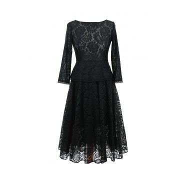 Rochie midi din dantela MINA - Negru
