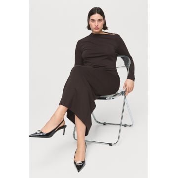 Rochie midi dreapta - Maro inchis