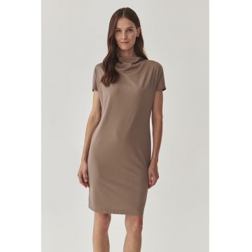 Rochie mini cu decolteu drapat Zorimax - Maro inchis