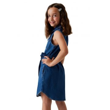 Rochie mini cu nasturi - Denim Blue