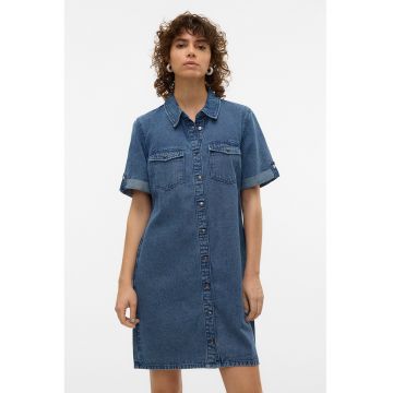 Rochie mini din denim - Albastru inchis