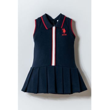 Rochie scurta cu logo - Rosu/Alb/Bleumarin