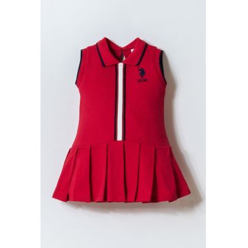 Rochie scurta cu logo - Rosu/Albastru ultramarin