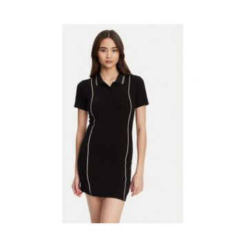 Rochie scurta din amestec de viscoza cu guler polo