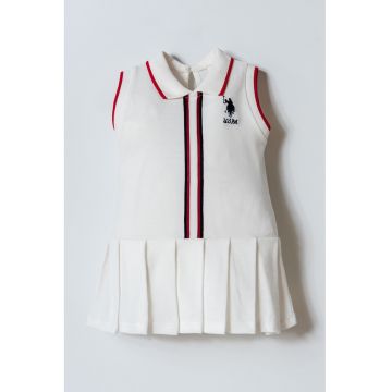 Rochie scurta din bumbac cu logo - Rosu/Alb/Albastru ultramarin