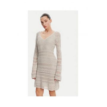 Rochie scurta tricotata cu decolteu in V