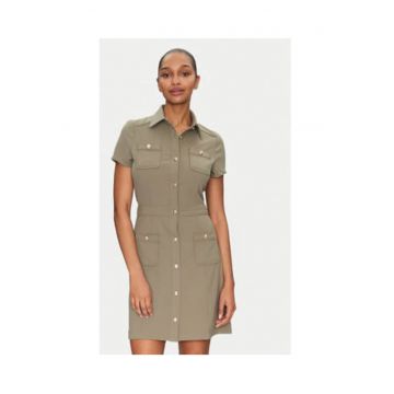 Rochie tip camasa cu maneca scurta