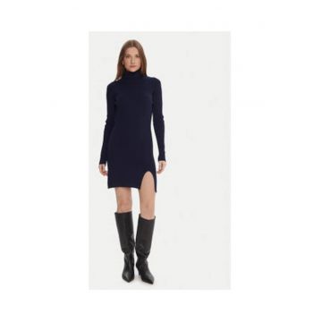 Rochie tricotata de dama -  63% viscoza - 37% poliamida - Bleumarin