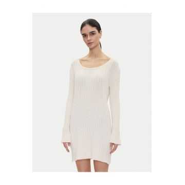 Rochie tricotata de dama  ecru - fabricata din material de calitate