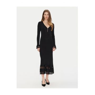 Rochie tricotata de dama  negru - fabricata din material de calitate -