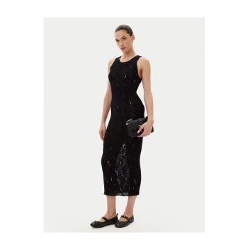 Rochie tricotata - de dama  negru - fabricata din material de calitate