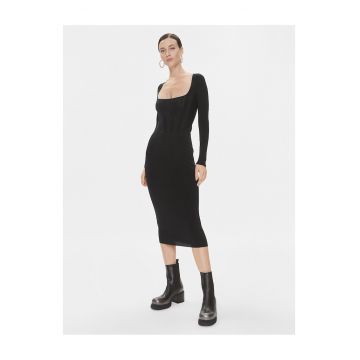 Rochie tricotata de dama  negru - fabricata din material de calitate -