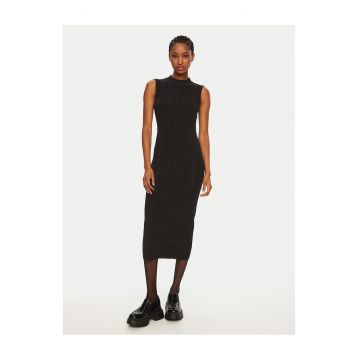 Rochie tricotata de dama -  negru - fabricata din material de calitate