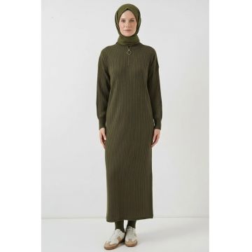 Rochie tricotata -  Maxi - kaki - tricot -