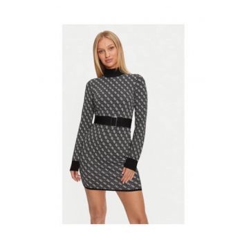 Rochie tricotata mini cu maneca lunga