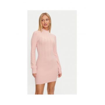 Rochie uni din tricot cu maneca lunga