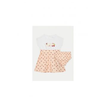 Set de rochie si pantalonasi cu imprimeu logo