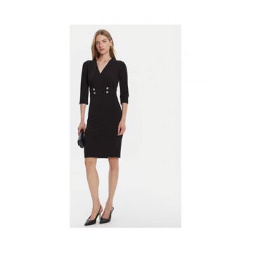 Rochie cocktail Femeie -  Negru - 95% poliester - 5% elastan