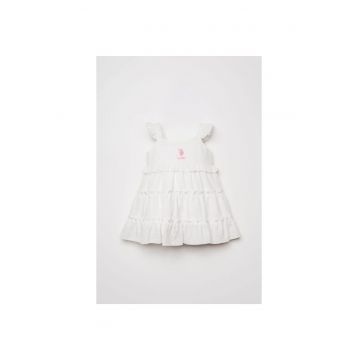 Rochie cu croiala in A - Alb