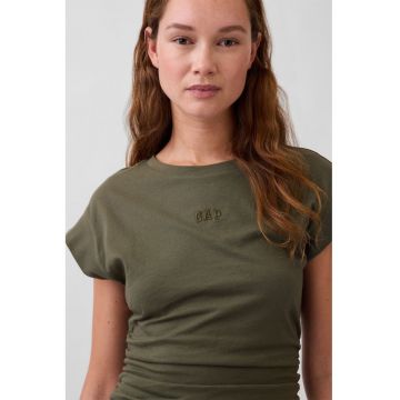 Rochie cu fronseuri - Verde masliniu