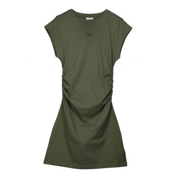 Rochie cu fronseuri - Verde masliniu