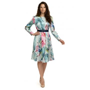 Rochie cu maneci bishop Angela - Multicolor