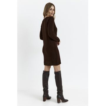 Rochie de dama -  M713 - cu lungime pana la genunchi - Maro