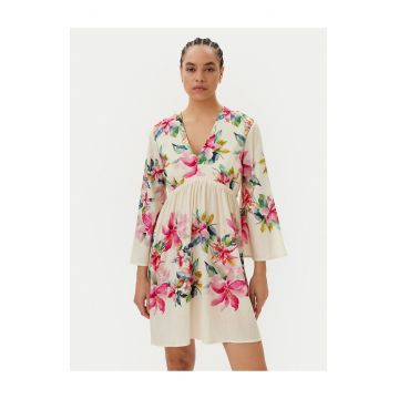 Rochie de vara de  ecru - model floral