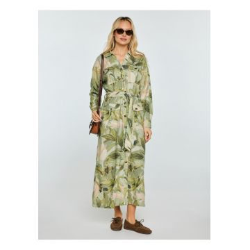 Rochie din amestec de in cu imprimeu floral Jala