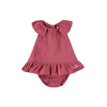 Rochie din bumbac cu chiloti - Rosu prafuit