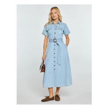 Rochie din denim cu maneca scurta Becca