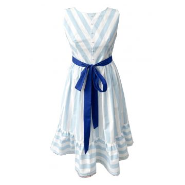 Rochie din poplin cu dungi Zenovia - Multicolor