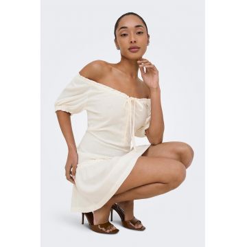 Rochie lejera cu maneci scurte - Crem