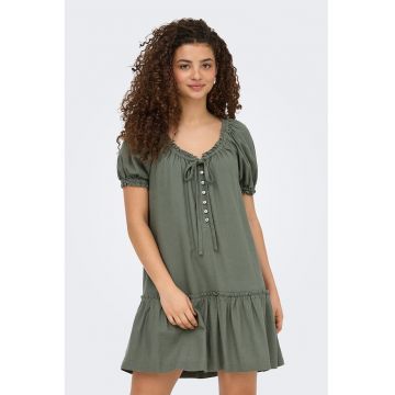 Rochie lejera cu maneci scurte - Verde englez