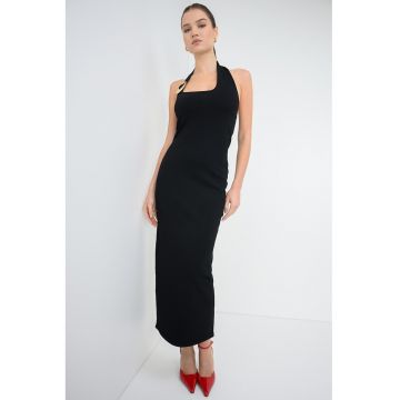 Rochie lunga cambrata - Negru