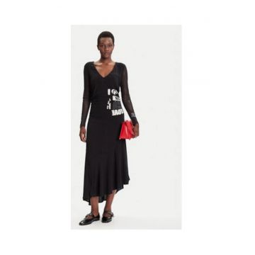 Rochie lunga cu maneci semi-transparente Posinew