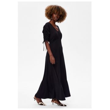 Rochie maxi cu decolteu in V Beti - Negru