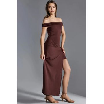 Rochie Maxi -  cu umerii goi - Maro - Jerseu